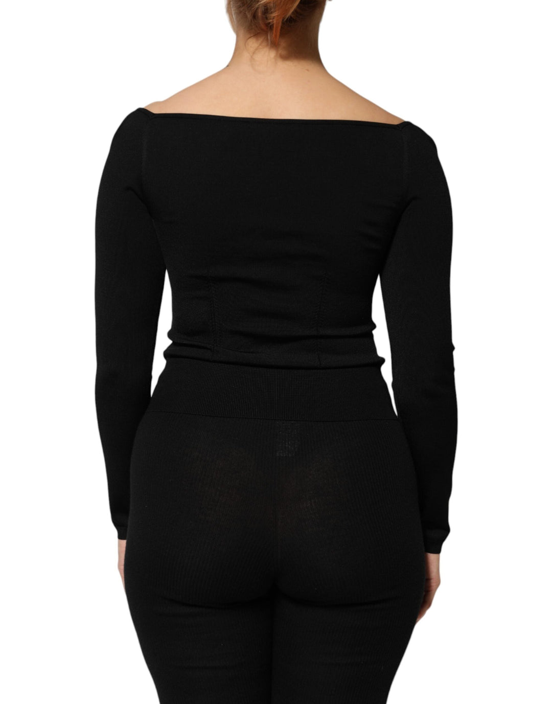 Dolce &amp; Gabbana - Black Viscose Long Sleeve Pullover Blouse Top