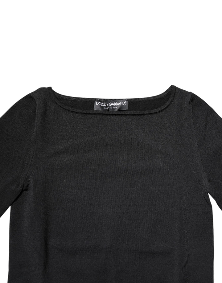 Dolce &amp; Gabbana - Black Viscose Long Sleeves Pullover Top