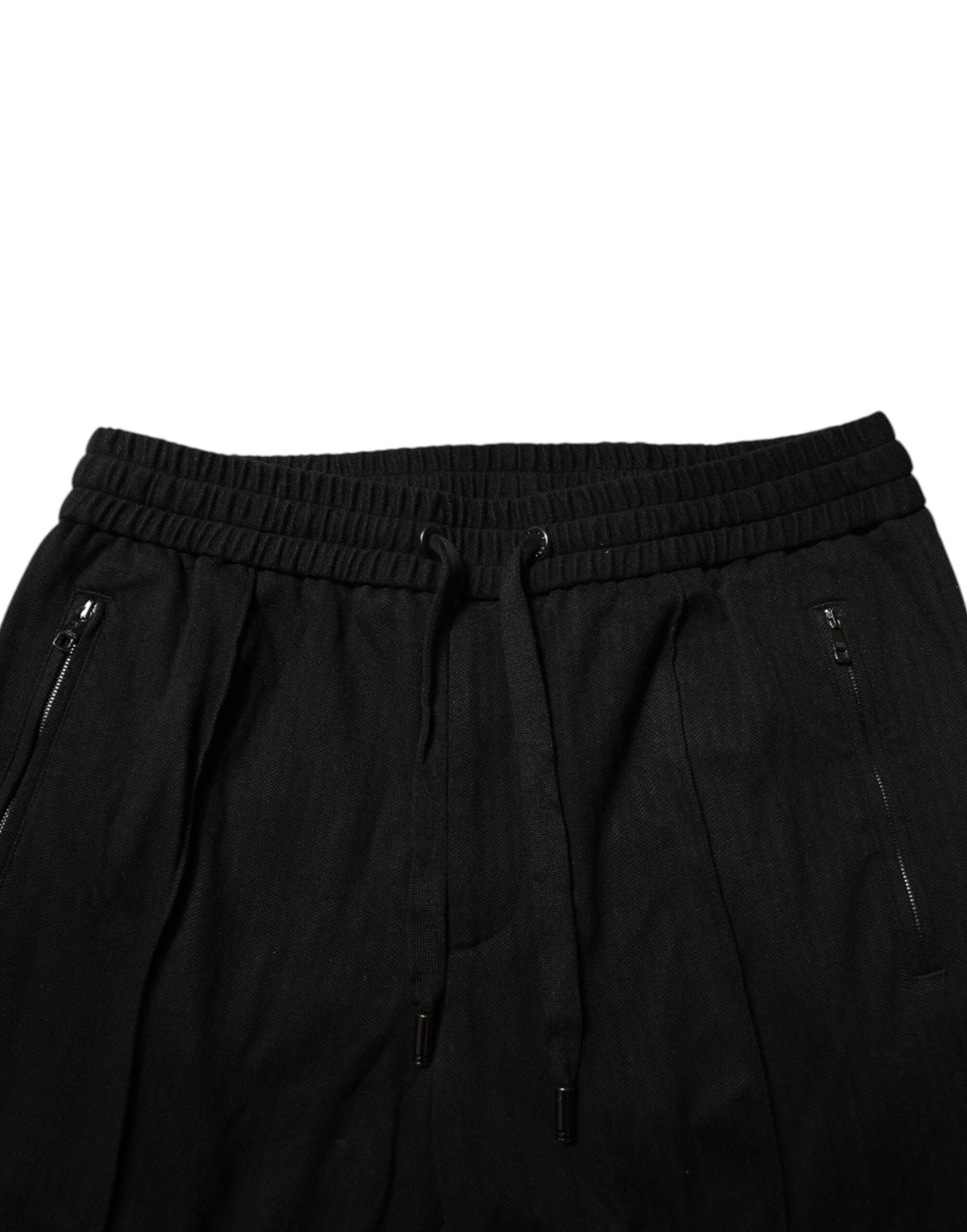 Dolce &amp; Gabbana Black Viscose Skinny Logo Men Jogger Pants