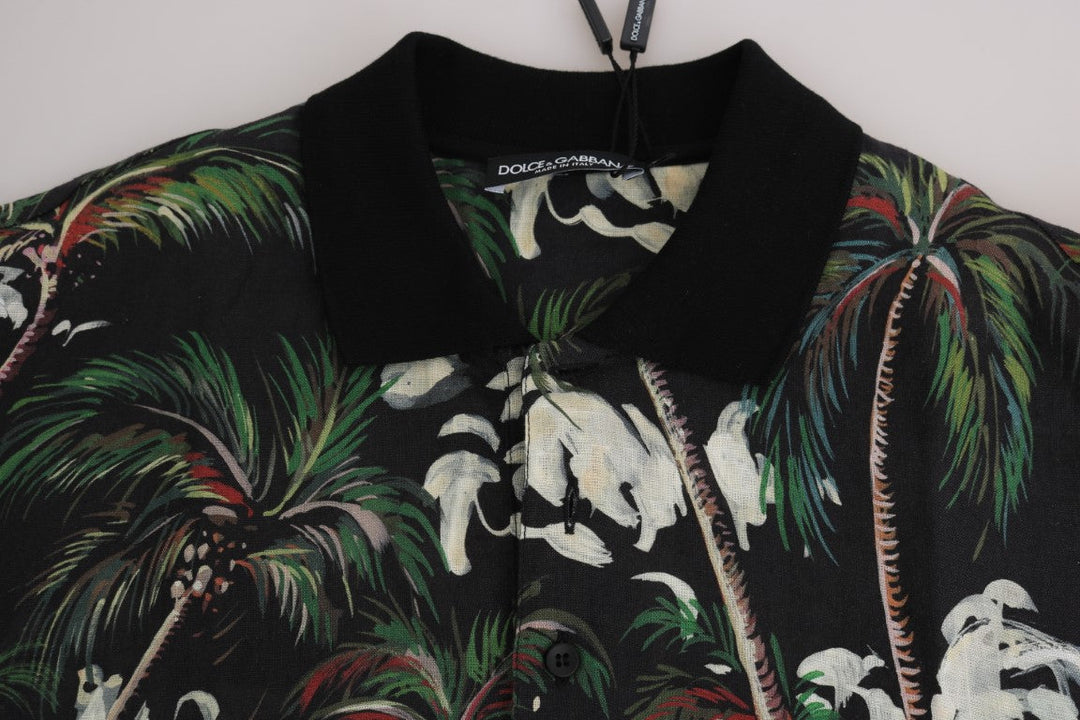 Dolce &amp; Gabbana Black Volcano Sicily Short Sleeve T-shirt