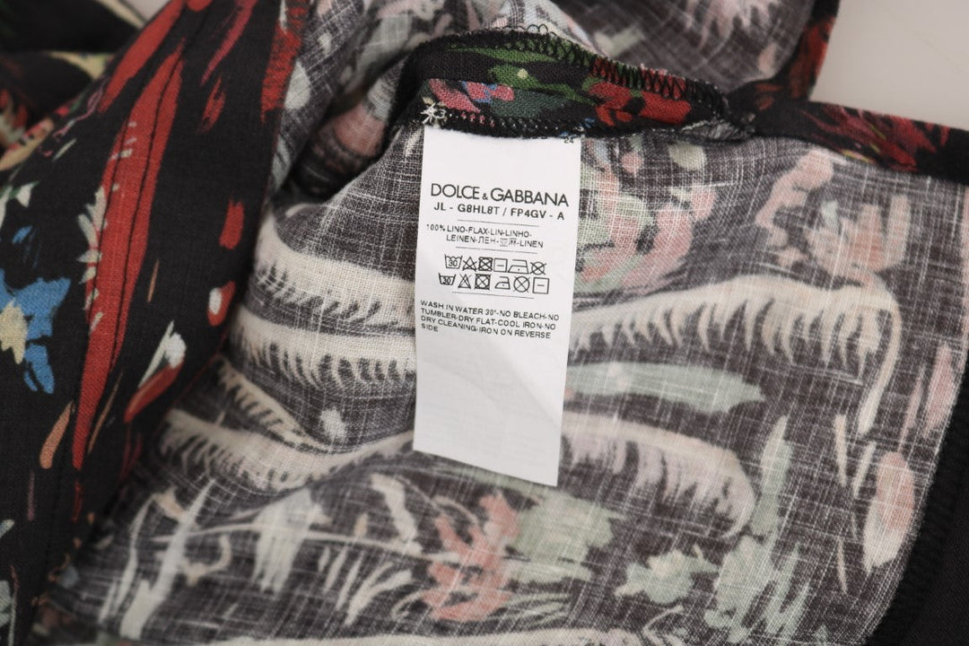 Dolce &amp; Gabbana Black Volcano Sicily Short Sleeve T-shirt