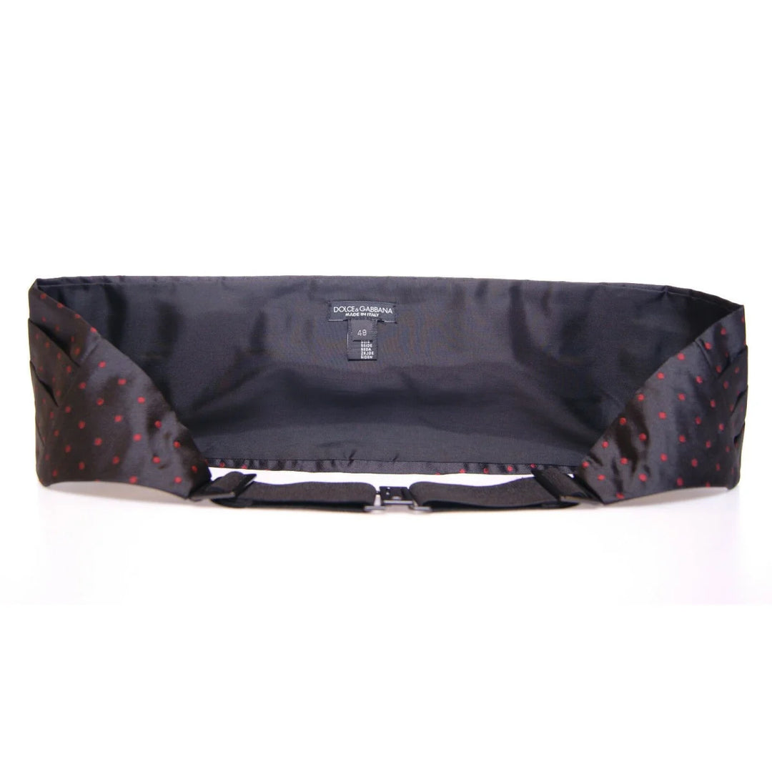 Dolce & Gabbana Black Waist Tuxedo Smoking Belt Cummerbund