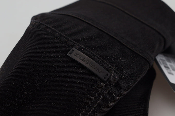 Dolce &amp; Gabbana Black Washed Cotton Skinny Denim Jeans