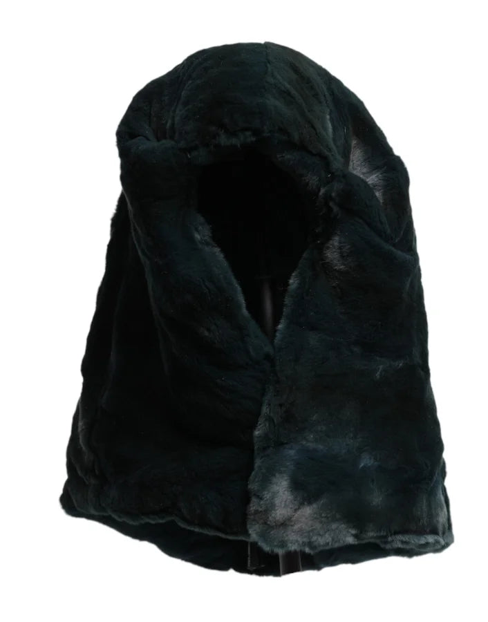 Dolce &amp; Gabbana Black Weasel Fur Womens Beanie Hat