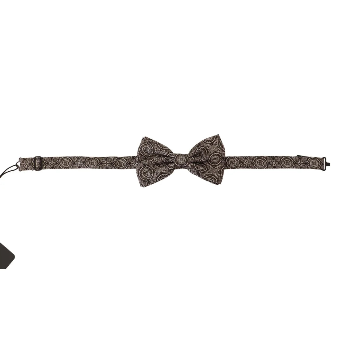 Dolce & Gabbana Black white 100% Silk Adjustable Neck Papillon Tie