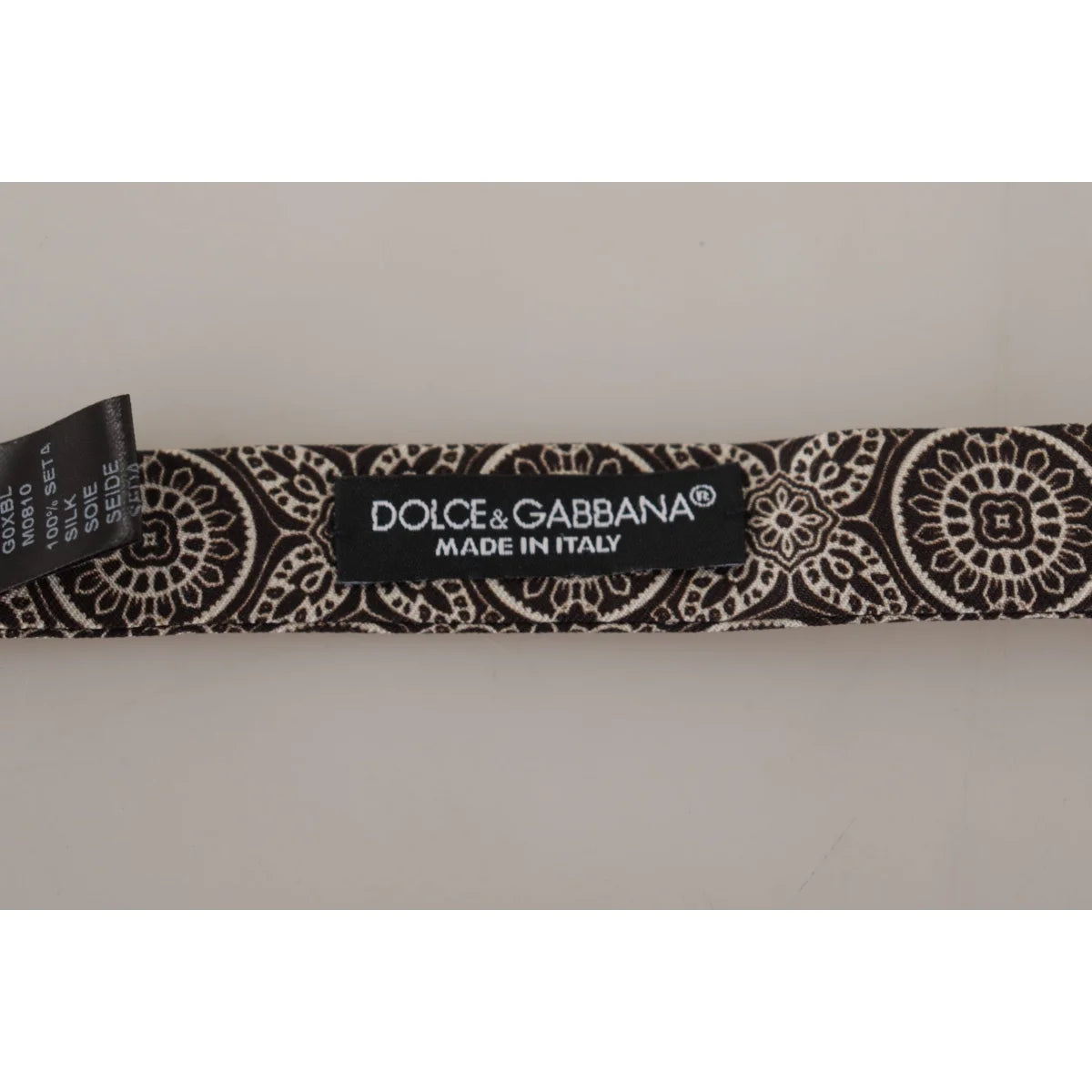 Dolce & Gabbana Black white 100% Silk Adjustable Neck Papillon Tie