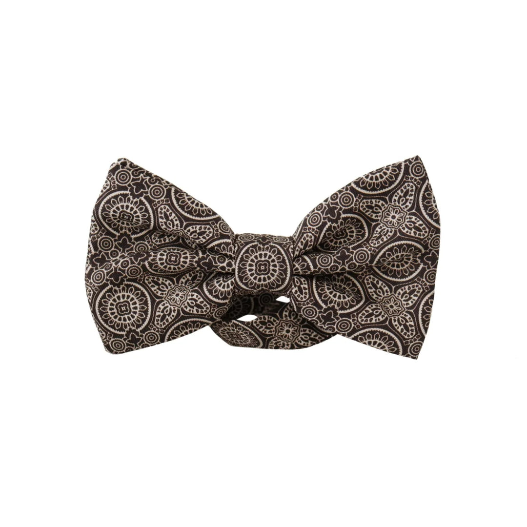 Dolce & Gabbana Black white 100% Silk Adjustable Neck Papillon Tie