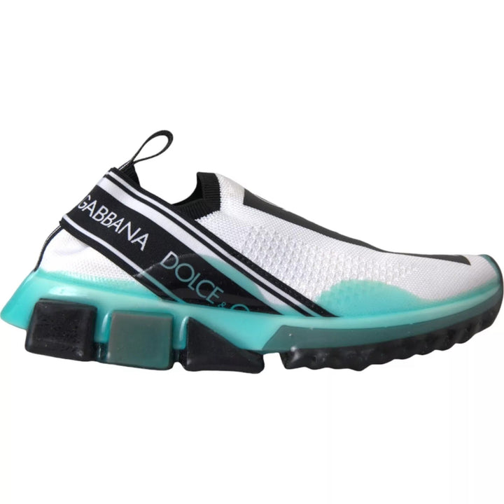Dolce &amp; Gabbana Black White Blue Slip on Sorrento Sneakers