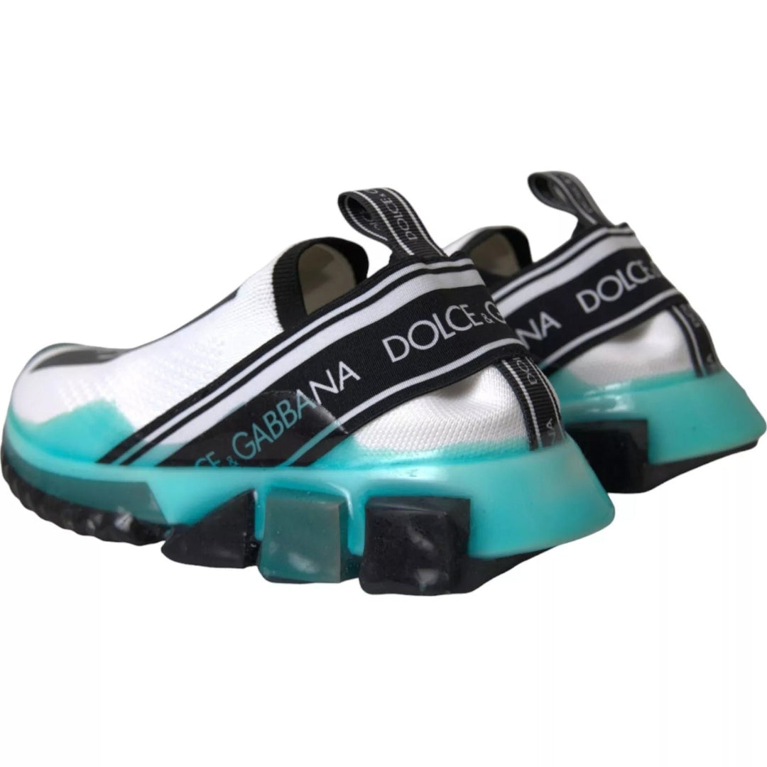 Dolce &amp; Gabbana Black White Blue Slip on Sorrento Sneakers