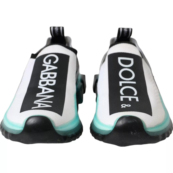 Dolce &amp; Gabbana Black White Blue Slip on Sorrento Sneakers
