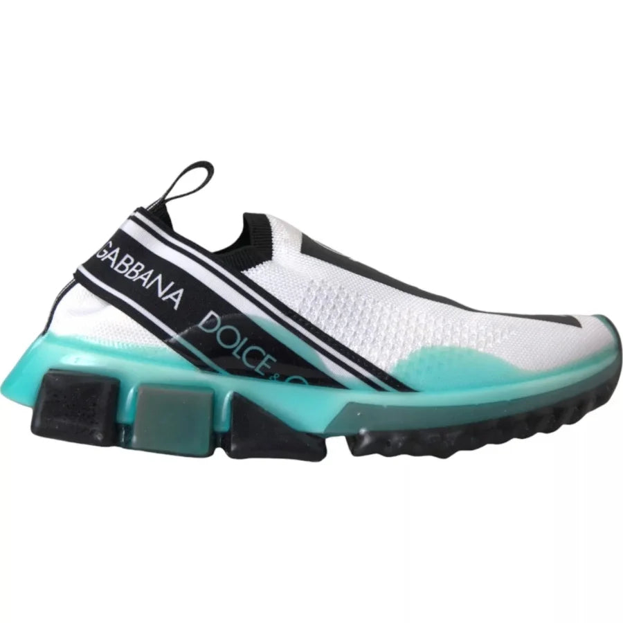Dolce &amp; Gabbana Black White Blue Slip On Sorrento Sneakers