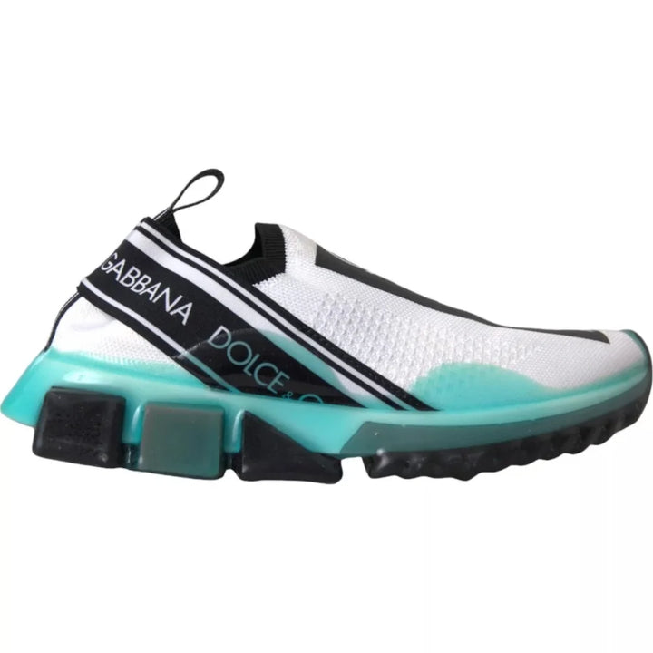 Dolce &amp; Gabbana Black White Blue Slip On Sorrento Sneakers