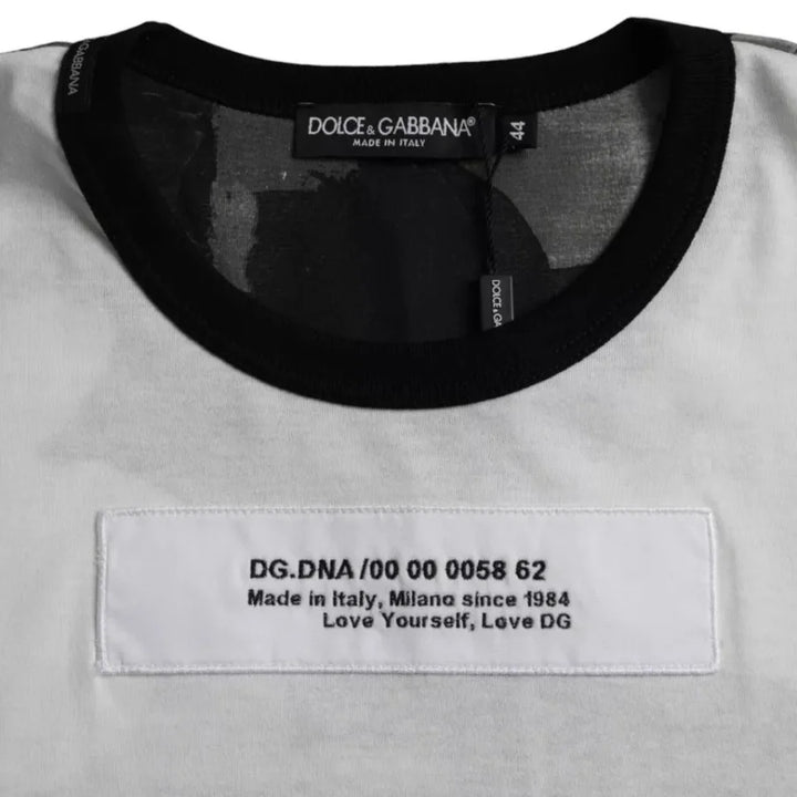 Dolce &amp; Gabbana Black White Camouflage Round Neck T-shirt