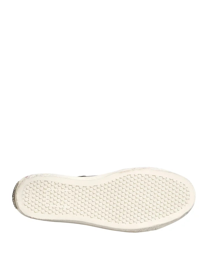 Dolce &amp; Gabbana Black White Canvas Logo Mid Top Sneakers Shoes