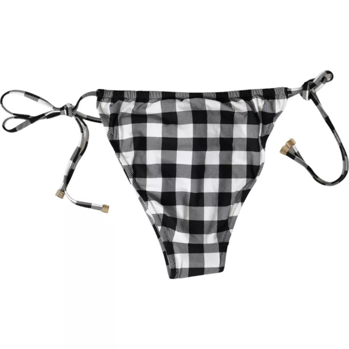 Dolce &amp; Gabbana Black White Check Swimwear Beachwear Bottom Bikini - Women’s Classic Bikinis