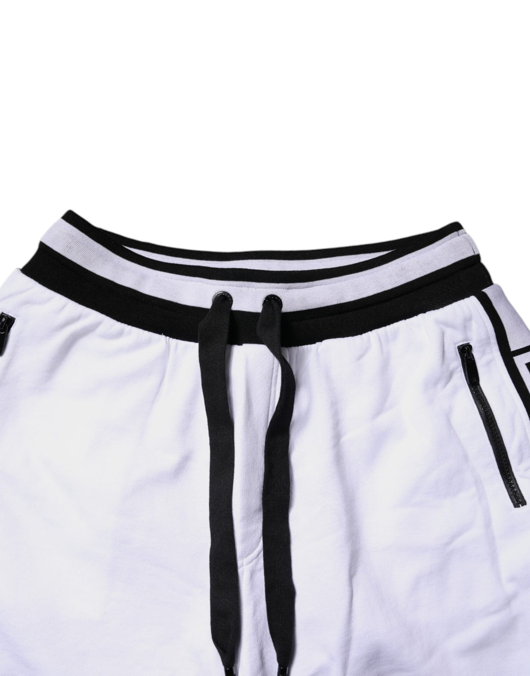 Dolce &amp; Gabbana Black White Cotton Layered Sweatpants Pants