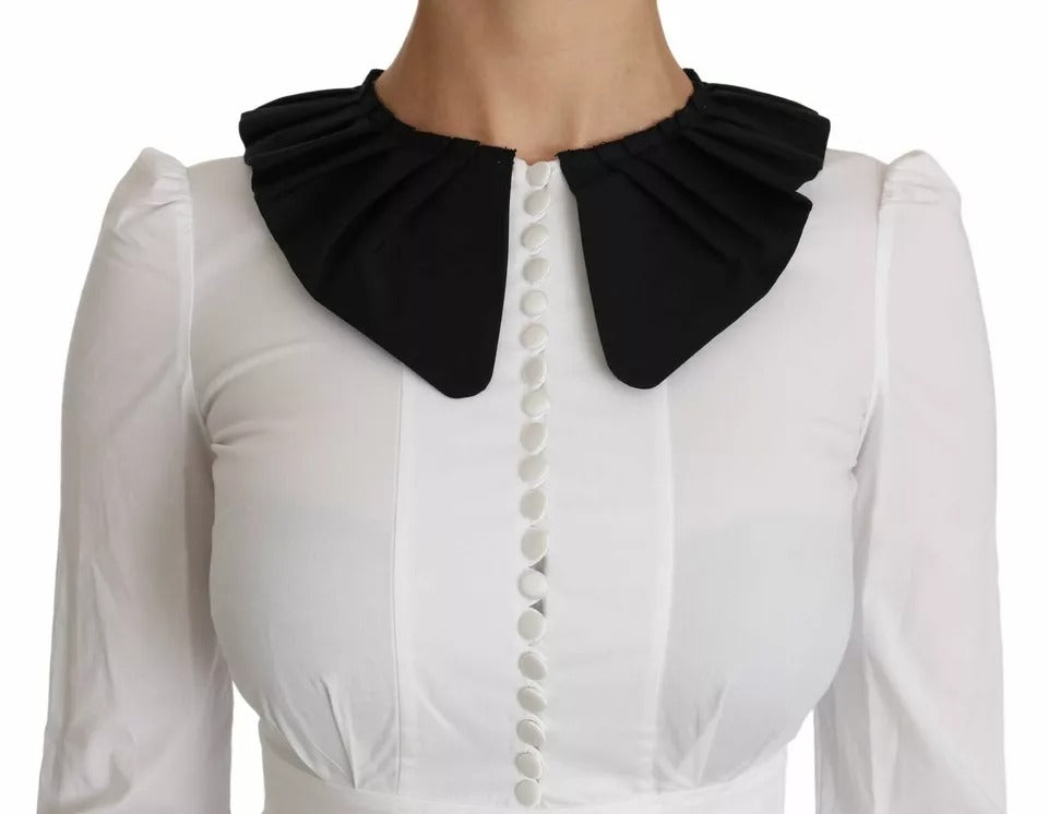 Dolce &amp; Gabbana Blouses - Women’s Black White Decorative Buttons Tops Shirt Blouse