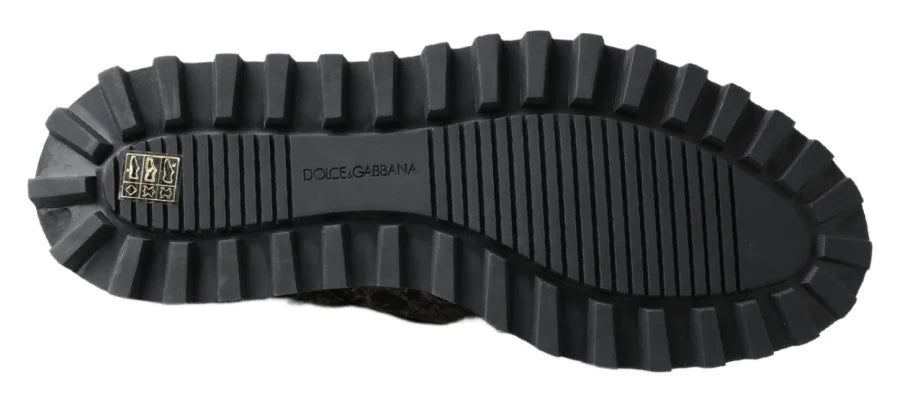 Dolce &amp; Gabbana Black White Derby Patent Leather Shoes