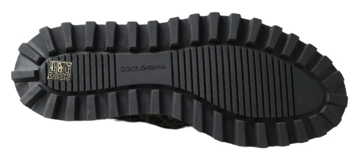 Dolce &amp; Gabbana Black White Derby Patent Leather Shoes