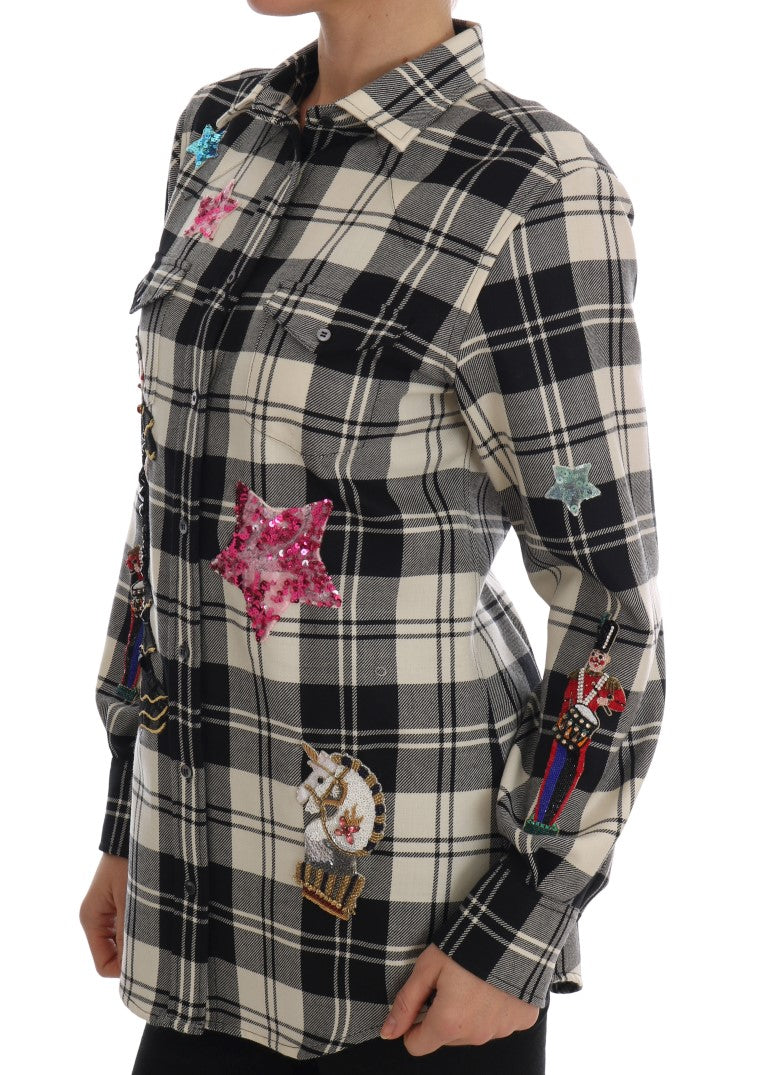 Dolce &amp; Gabbana Shirts - Women’s Black White Fairy Tale Crystal Shirt