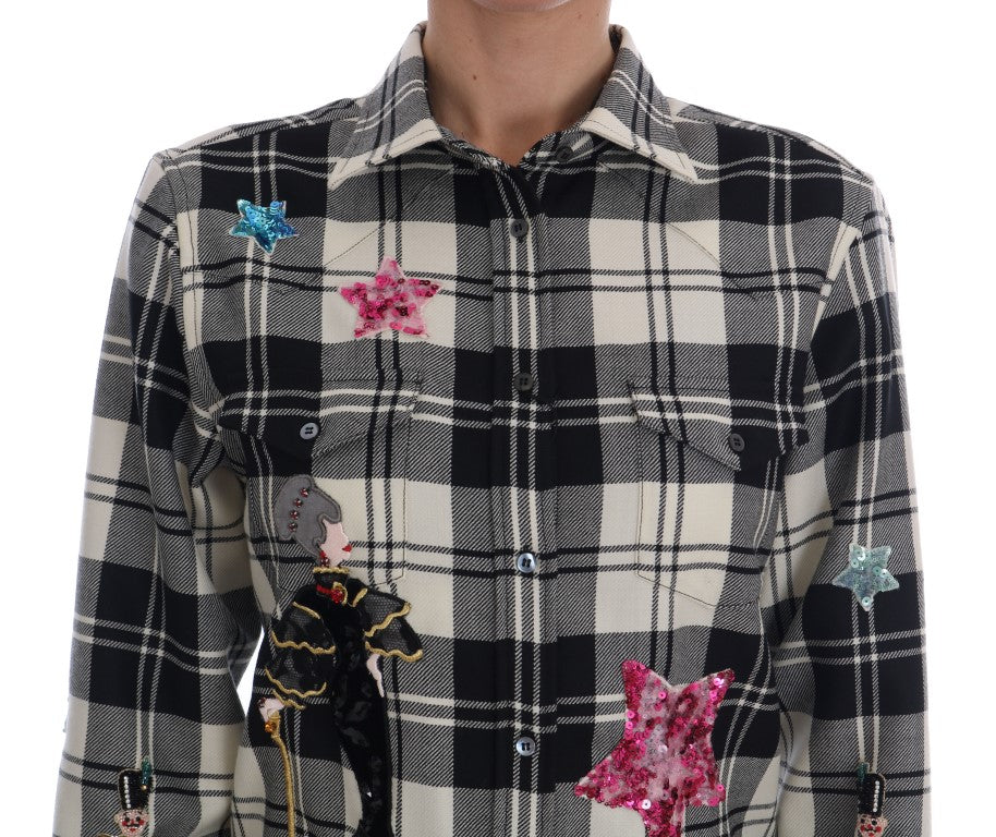 Dolce &amp; Gabbana Shirts - Women’s Black White Fairy Tale Crystal Shirt