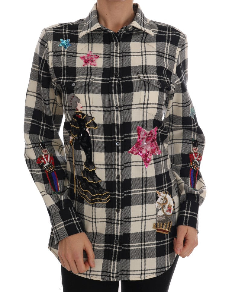 Dolce &amp; Gabbana Shirts - Women’s Black White Fairy Tale Crystal Shirt