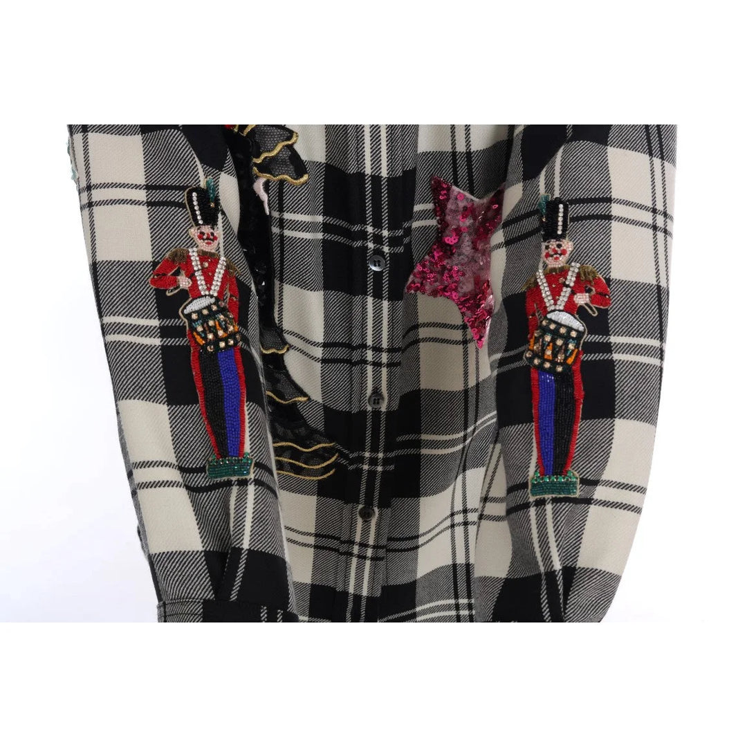 Dolce & Gabbana Black White Fairy Tale Crystal Shirt