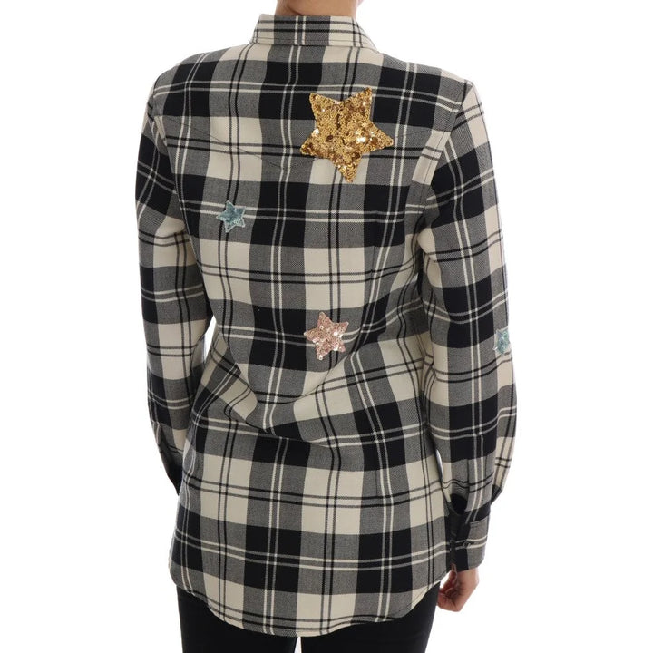 Dolce & Gabbana Black White Fairy Tale Crystal Shirt
