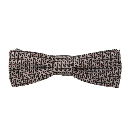 Dolce & Gabbana Black White Flower Pattern Silk Neck Papillon Tie