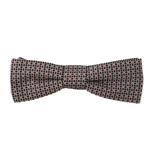 Dolce & Gabbana Black White Flower Pattern Silk Neck Papillon Tie