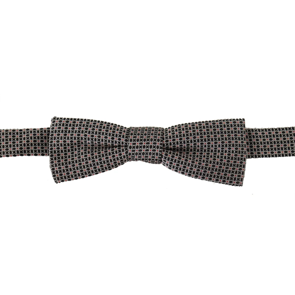 Dolce & Gabbana Black White Flower Pattern Silk Neck Papillon Tie