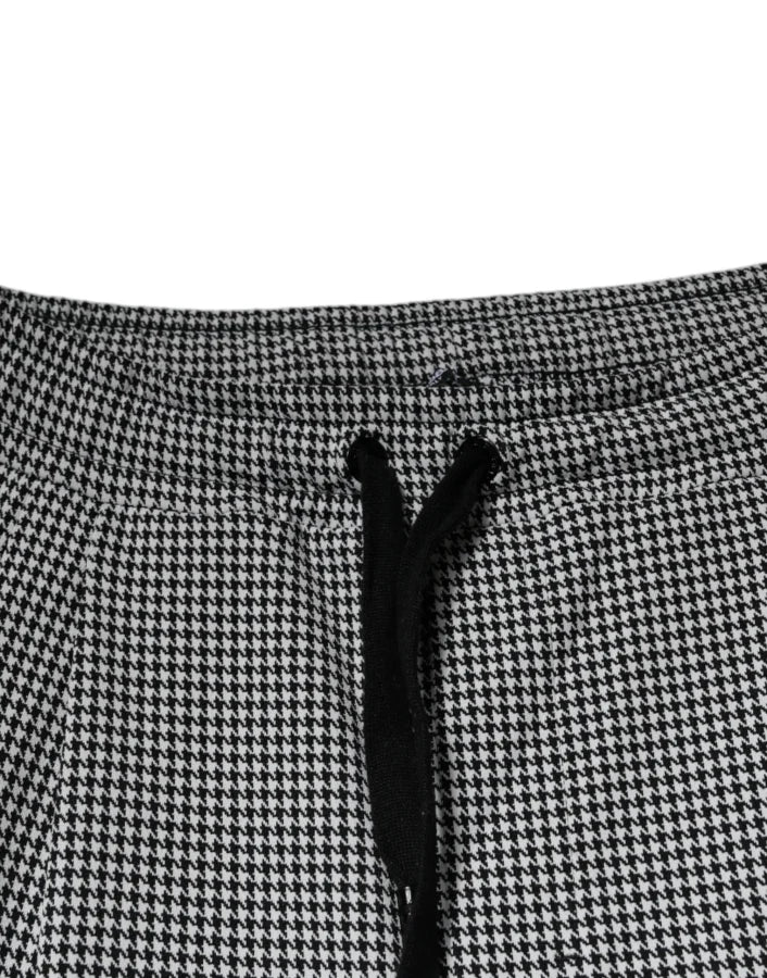 Dolce &amp; Gabbana Black White Houndstooth Skinny Dress Pants
