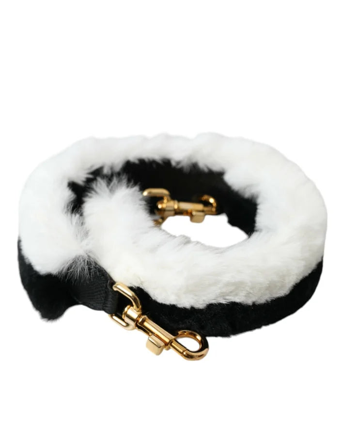 Dolce & Gabbana - Black White Lapin Fur Accessory Shoulder Strap