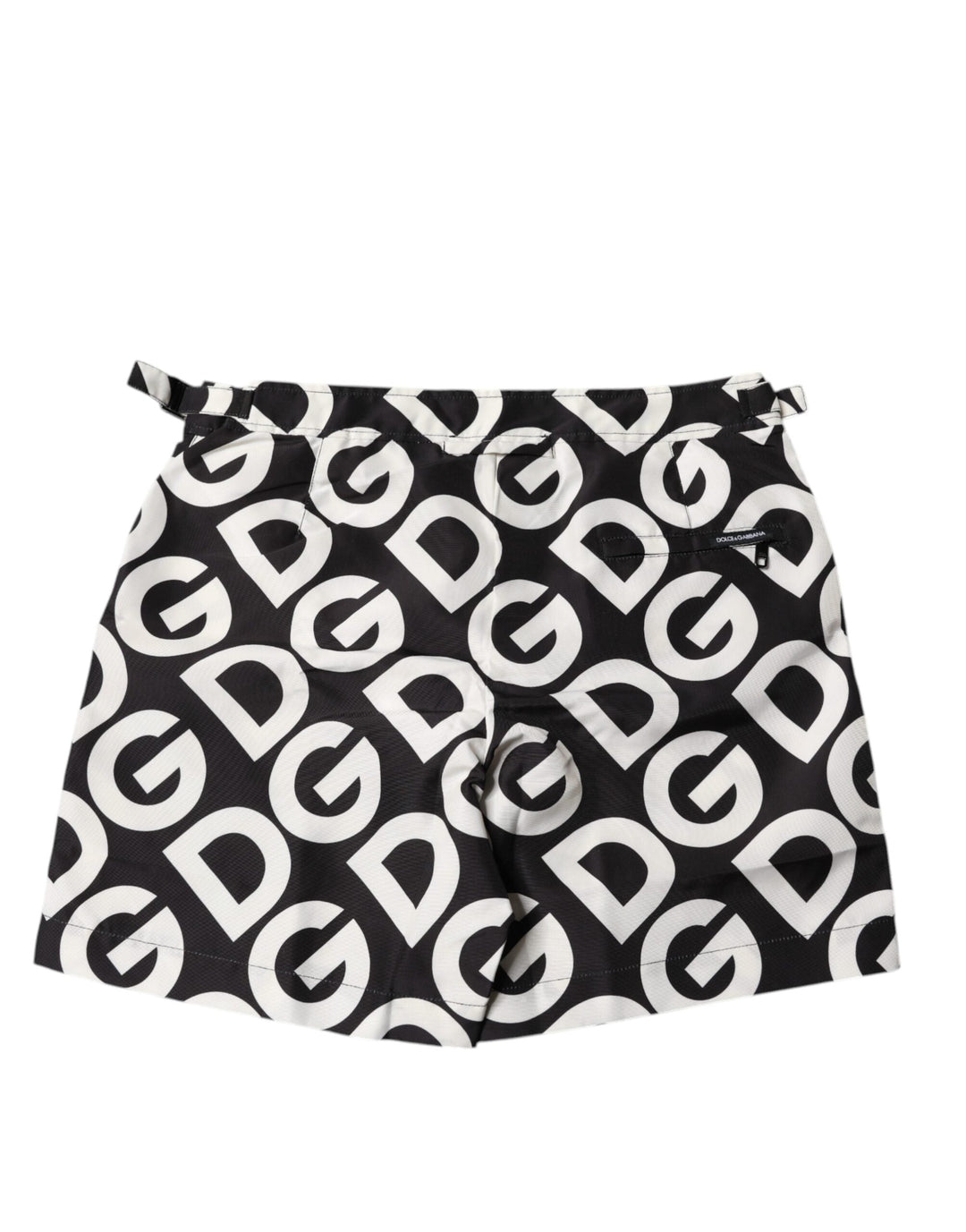 Dolce &amp; Gabbana Black White Logo Beachwear Shorts Swimwear