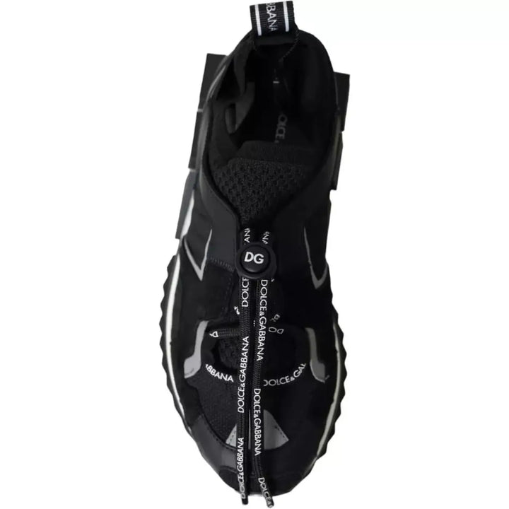Dolce &amp; Gabbana Black White Logo Sorrento Mens Sneakers Shoes