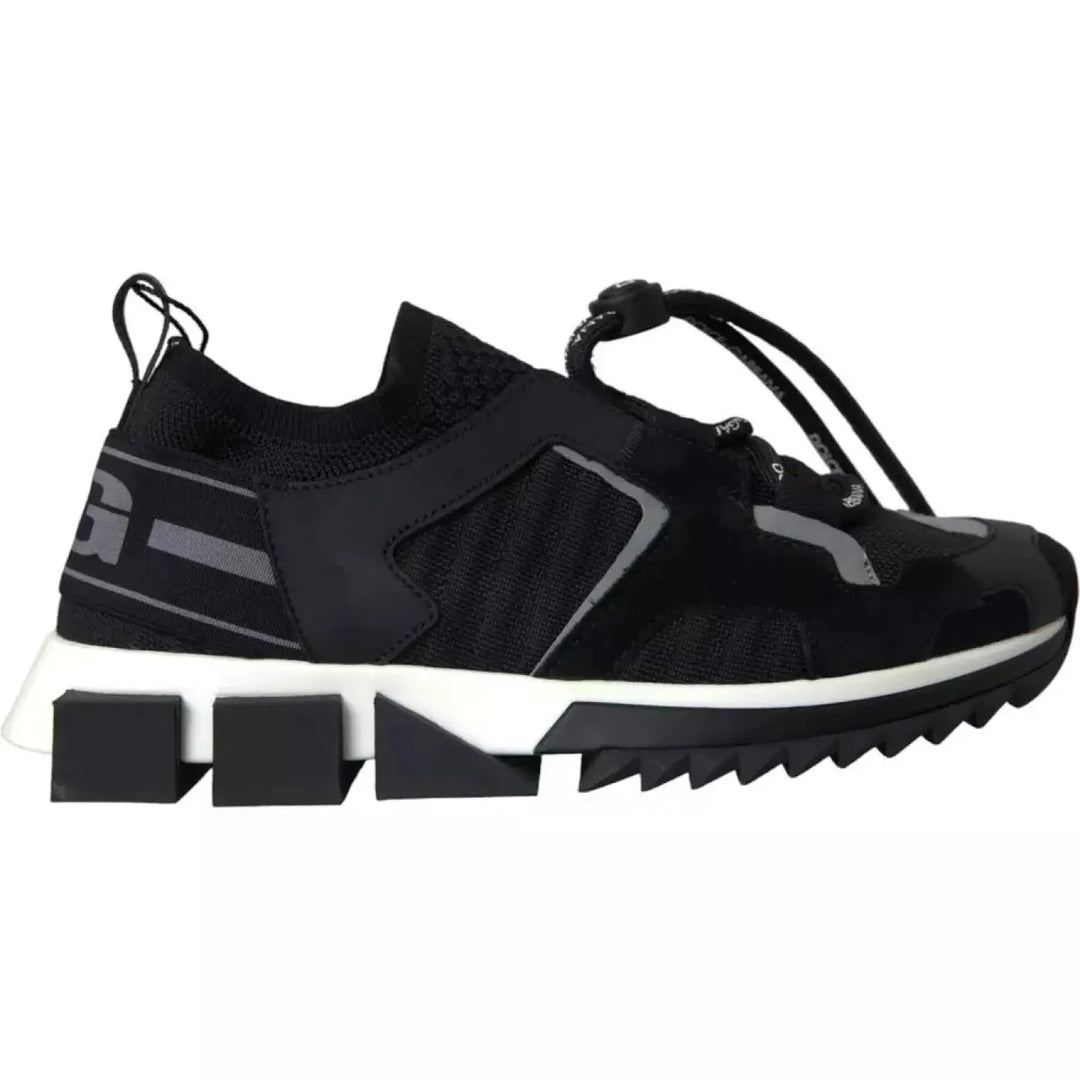 Dolce &amp; Gabbana Black White Logo Sorrento Mens Sneakers Shoes