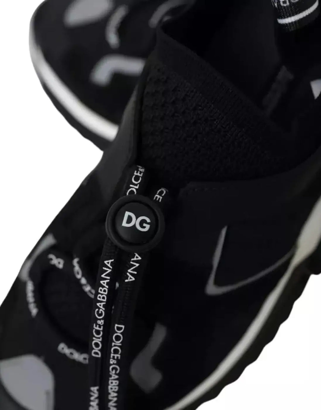 Dolce &amp; Gabbana Black White Logo Sorrento Mens Sneakers Shoes
