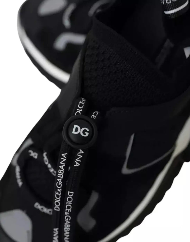 Dolce &amp; Gabbana Black White Logo Sorrento Mens Sneakers Shoes