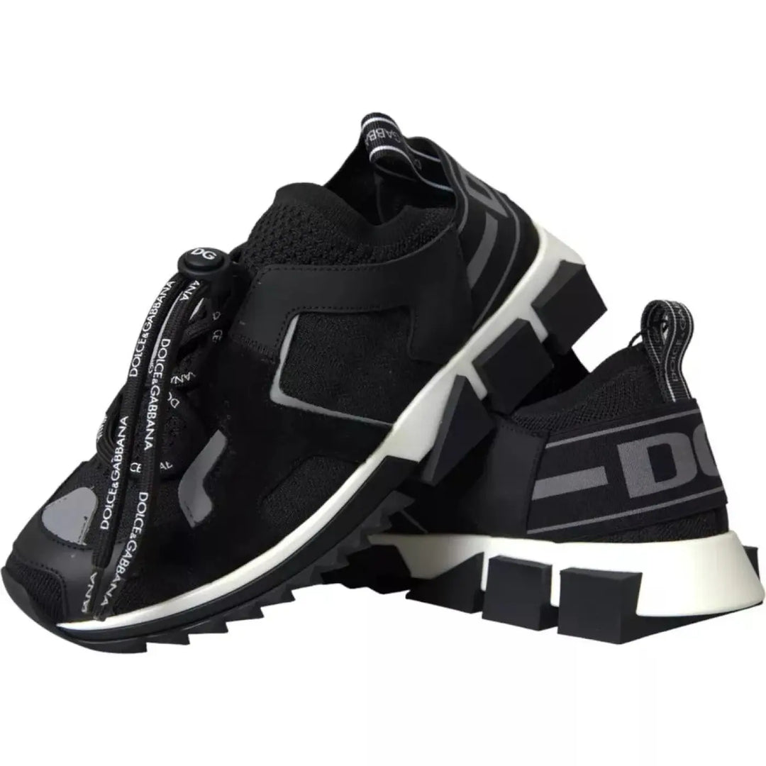 Dolce &amp; Gabbana Black White Logo Sorrento Mens Sneakers Shoes