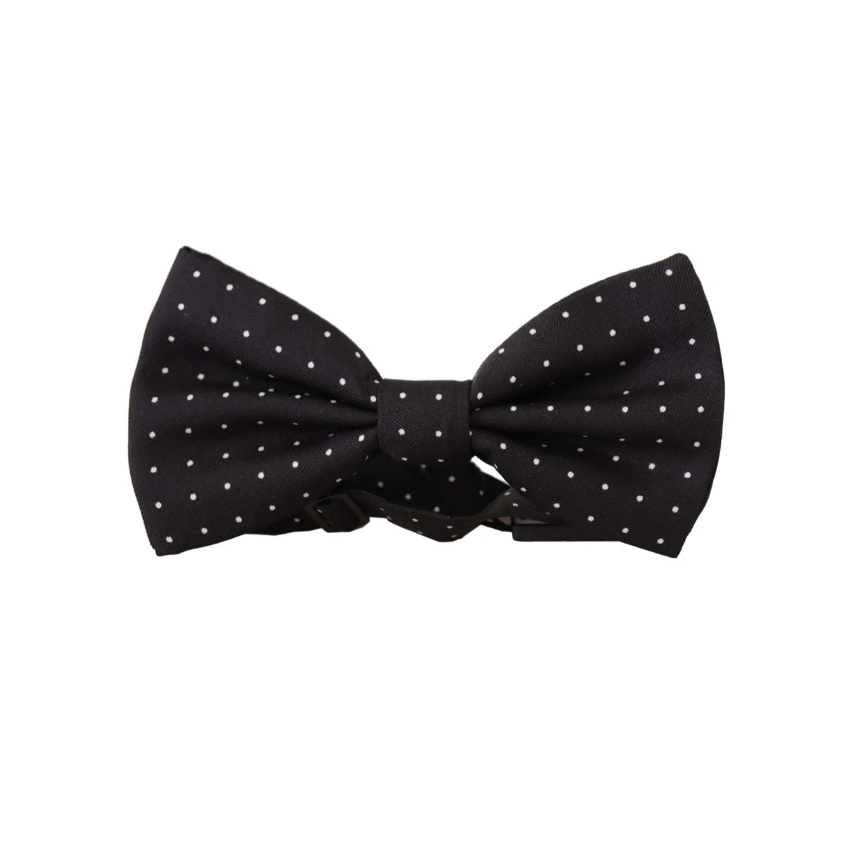 Dolce & Gabbana Black White Polka Dot 100% Silk Neck Papillon Tie