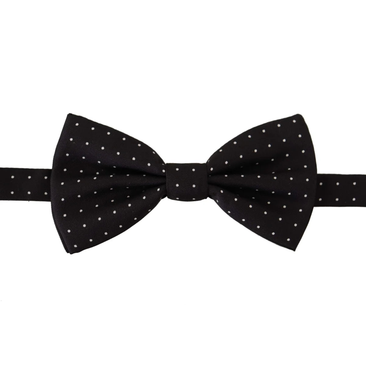 Dolce & Gabbana Black White Polka Dot 100% Silk Neck Papillon Tie