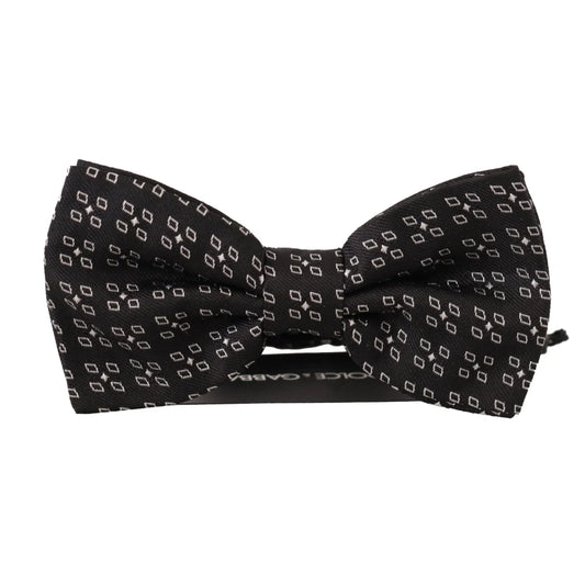 Dolce & Gabbana Black White Polka Dot 100% Silk Neck Papillon Tie