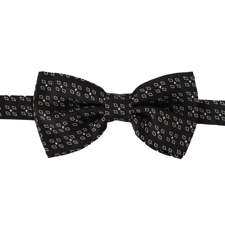 Dolce & Gabbana Black White Polka Dot 100% Silk Neck Papillon Tie