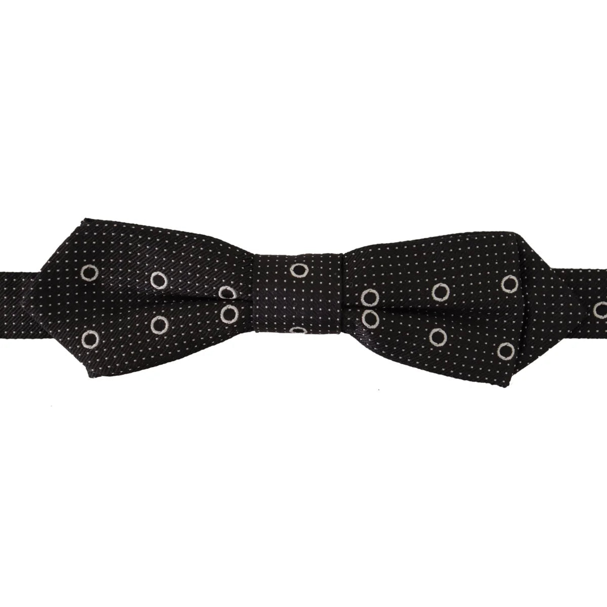 Dolce & Gabbana Black White Polka Dot 100% Silk Neck Papillon Tie