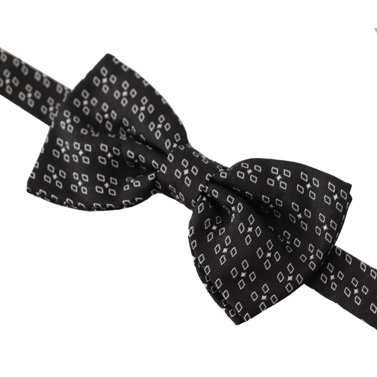 Dolce & Gabbana Black White Polka Dot 100% Silk Neck Papillon Tie