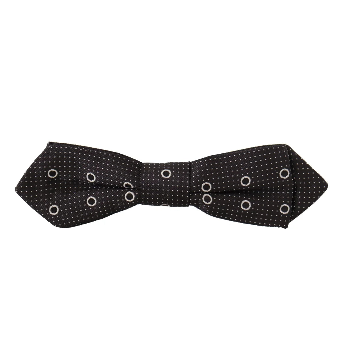 Dolce & Gabbana Black White Polka Dot 100% Silk Neck Papillon Tie
