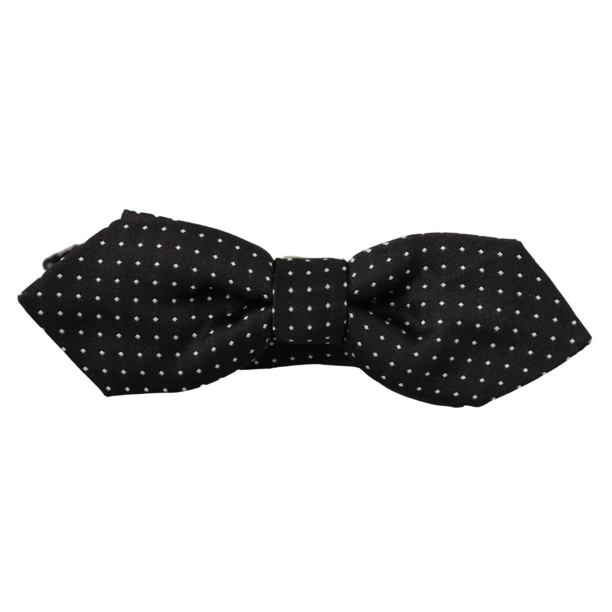 Dolce & Gabbana Black White Polka Dot Adjustable Neck Papillon Bow Tie