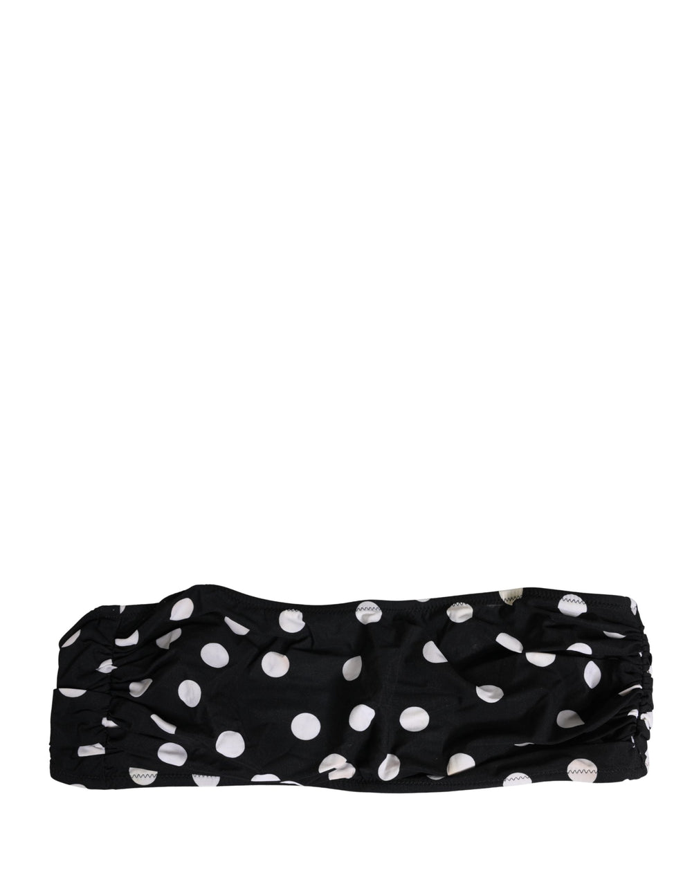 Dolce & Gabbana Black White Polka Dot Bandeau Beachwear Swimwear - Women’s Tops
