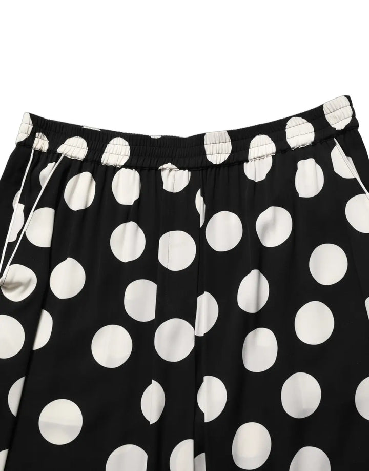 Dolce &amp; Gabbana Black White Polka Dot Pajama 2 Piece Set Sleepwear