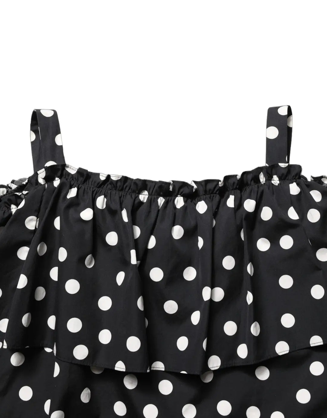 Dolce &amp; Gabbana Black White Polka Dot Off Shoulder Top